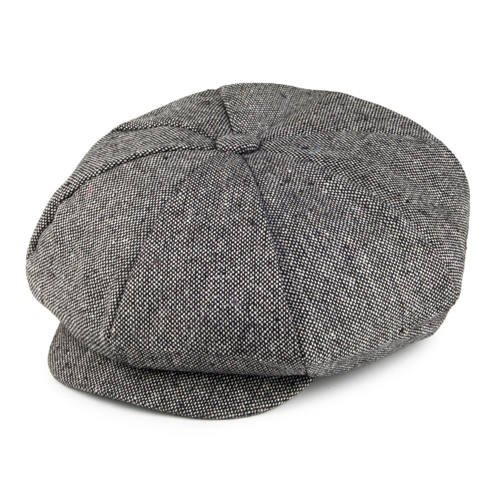 Casquette Gavroche La Grosse Pomme en Tweed Chiné noir JAXON & JAMES