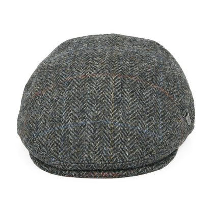 Casquette Plate en HARRIS TWEED à carreaux et Chevrons Stornoway mélange de gris FAILSWORTH