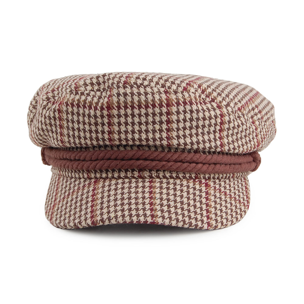 Casquette de Marin Fiddler Pied-de-Poule khaki-marron BRIXTON
