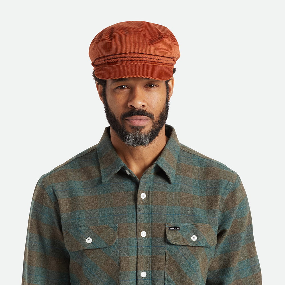 Casquette de Marin en Velours Côtelé ocre BRIXTON