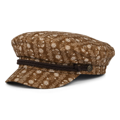 Casquette de Marin en Coton Floral marron-blanc cassé BRIXTON