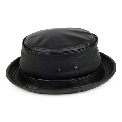 Chapeau Bob en Cuir noir NEW YORK HAT COMPANY