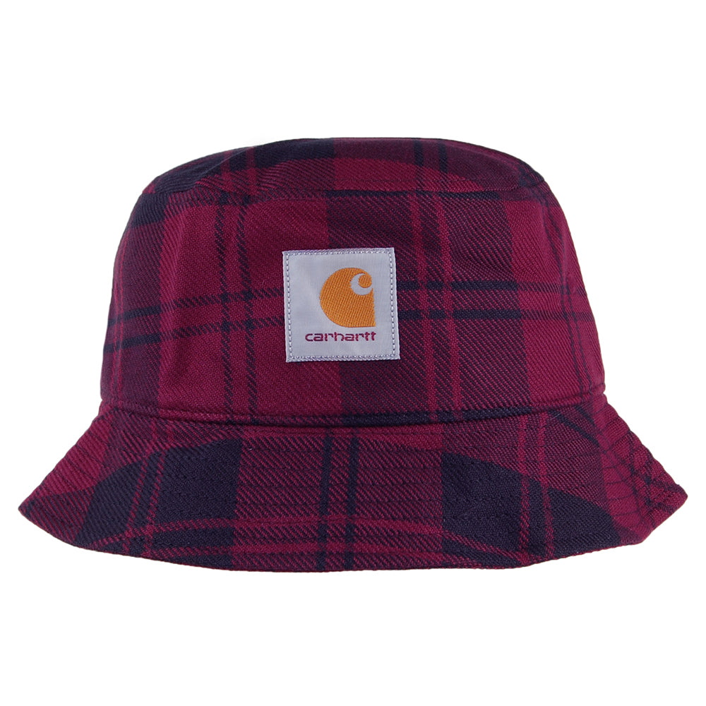 Chapeau Bob en Coton Sergé à Carreaux Pulford bordeaux-noir CARHARTT WIP