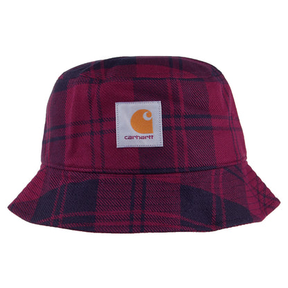 Chapeau Bob en Coton Sergé à Carreaux Pulford bordeaux-noir CARHARTT WIP