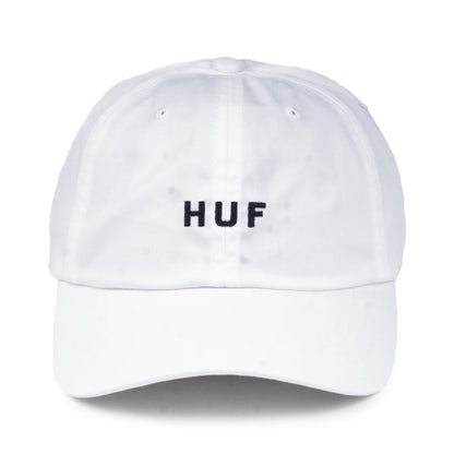 Casquette à Visière Incurvée en Coton Original Logo blanc HUF