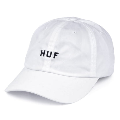 Casquette à Visière Incurvée en Coton Original Logo blanc HUF