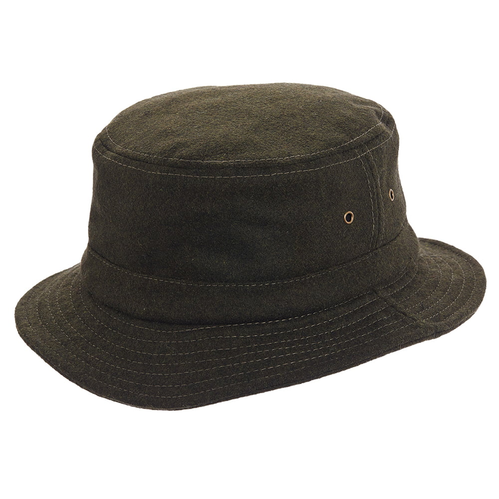 Chapeau Bob en Laine Mélangée avec Protège-Oreilles olive DORFMAN PACIFIC