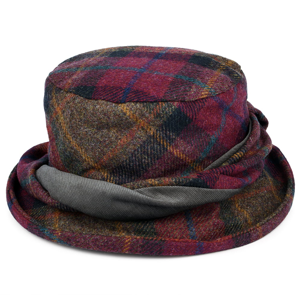 Chapeau Bob en Laine Britannique Tartan rose multi FAILSWORTH