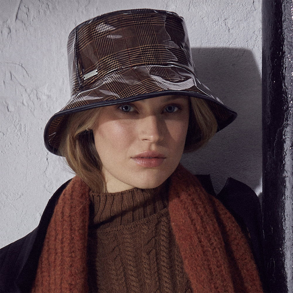 Chapeau Bob en Vinyle de Pluie camel SEEBERGER