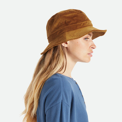Chapeau Bob Pliable en Velours Côtelé Petra caramel BRIXTON