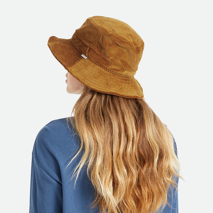 Chapeau Bob Pliable en Velours Côtelé Petra caramel BRIXTON