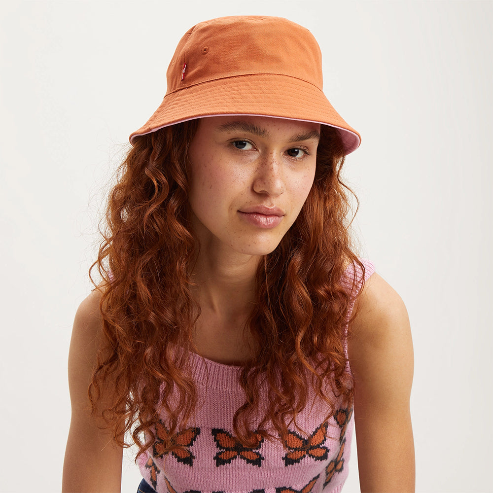 Chapeau Bob Femme Réversible orange-rose LEVI'S