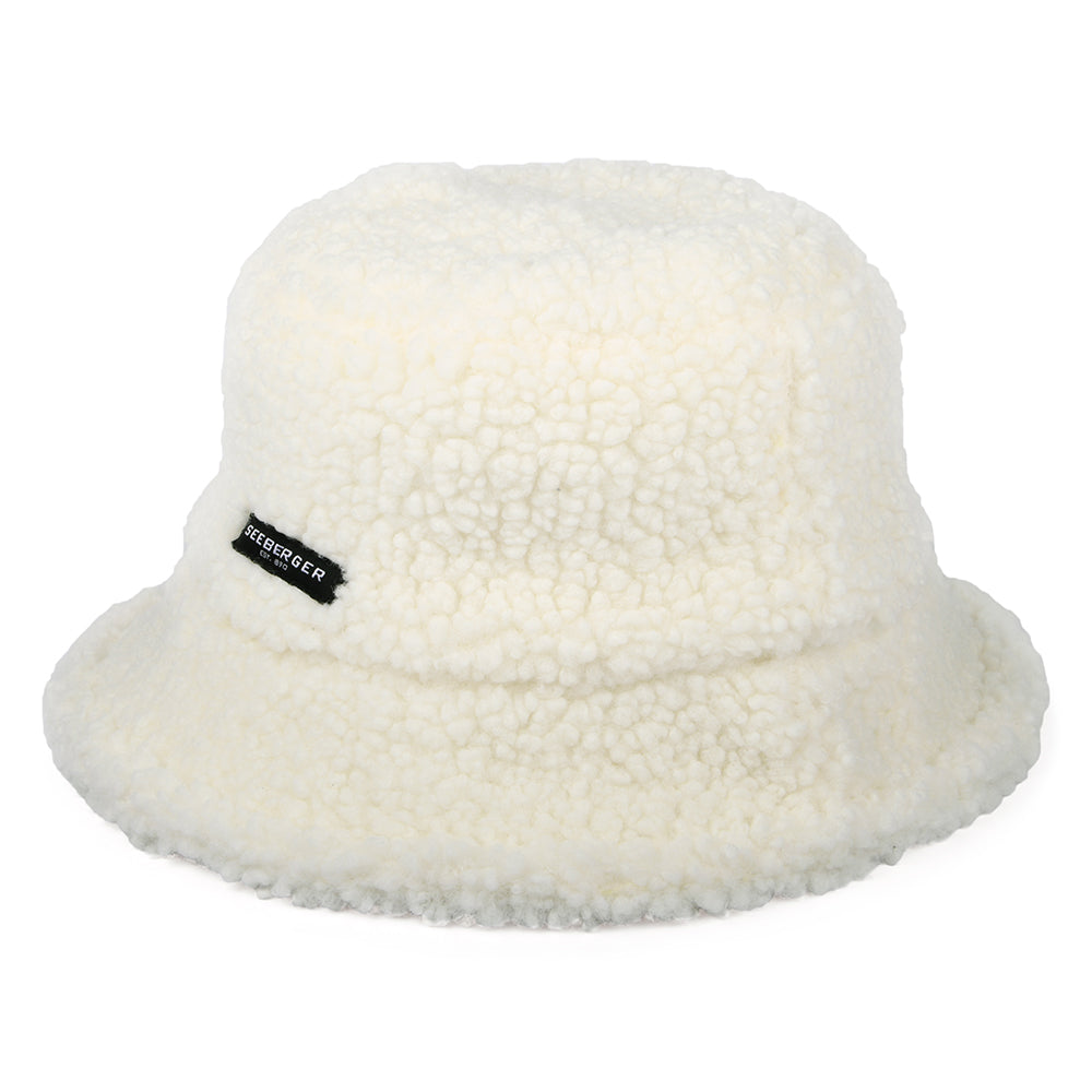 Chapeau Bob Réversible en Sherpa blanc cassé SEEBERGER
