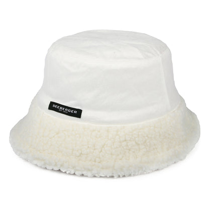 Chapeau Bob Réversible en Sherpa blanc cassé SEEBERGER