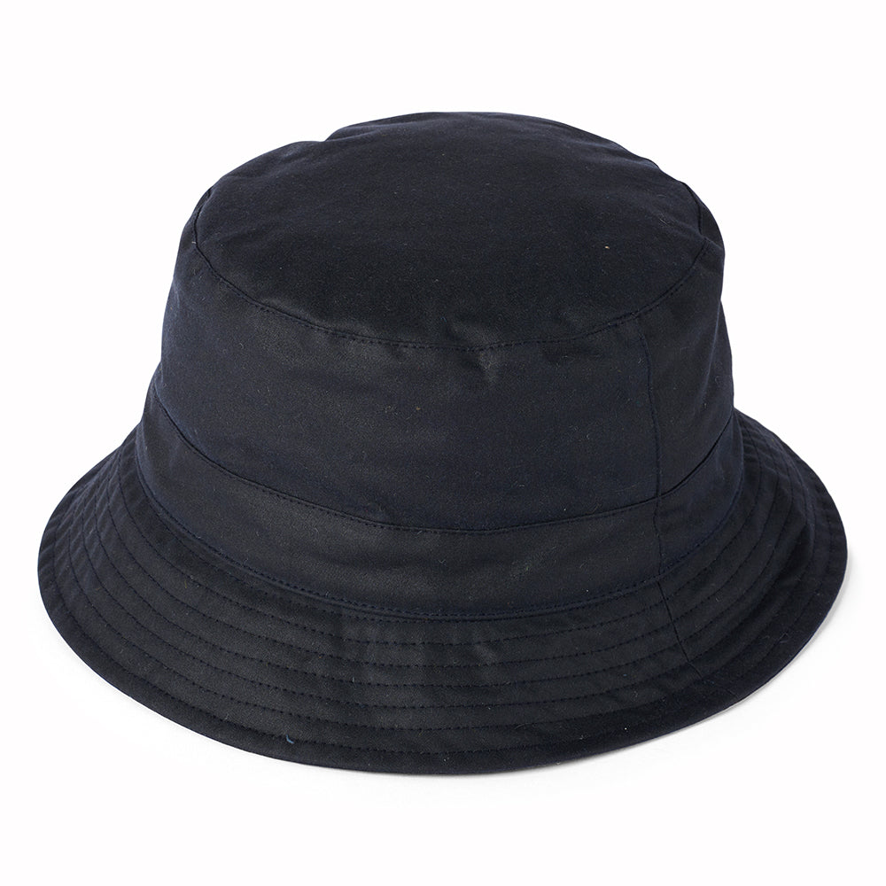 Chapeau Bob en Coton Ciré Britannique bleu marine FAILSWORTH