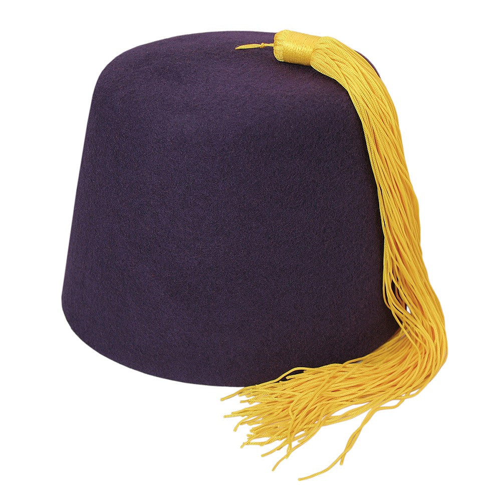 Chapeau Fez violet avec Houppe dorée VILLAGE HATS