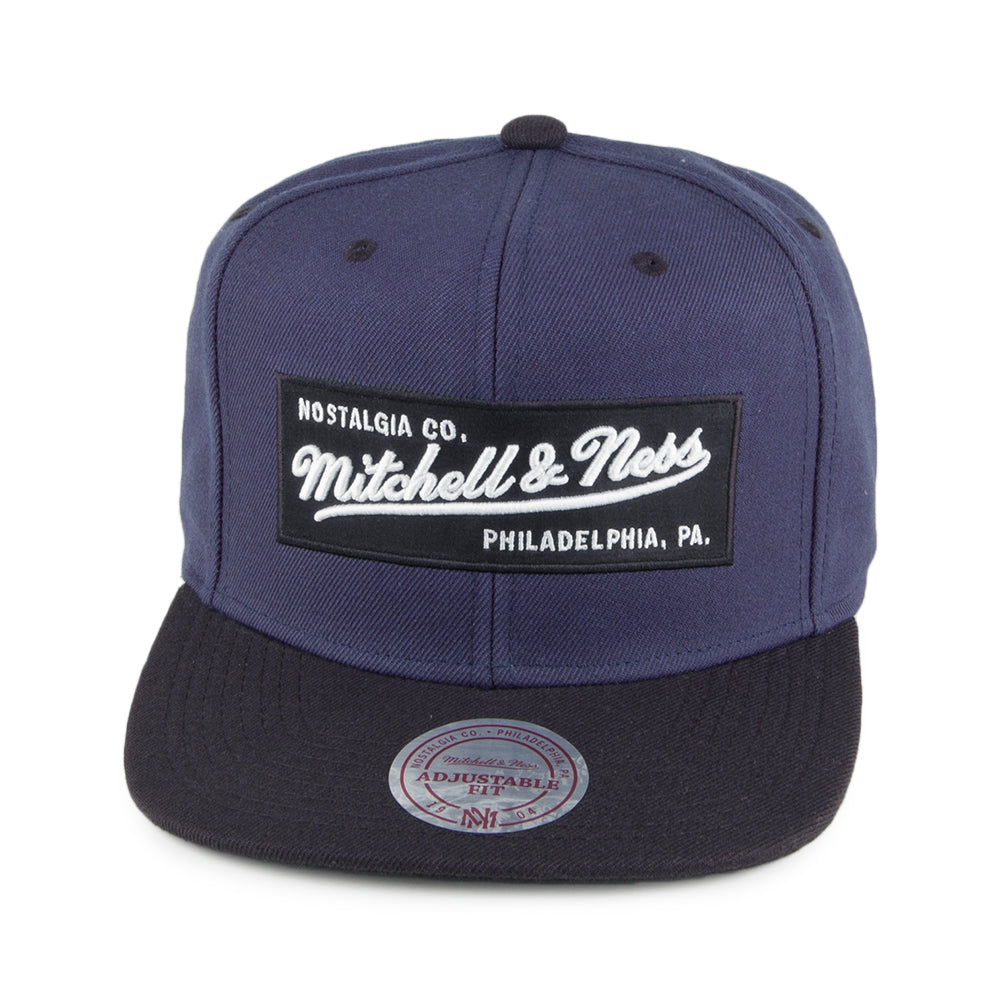Casquette Snapback Box Logo bleu marine-noir MITCHELL & NESS