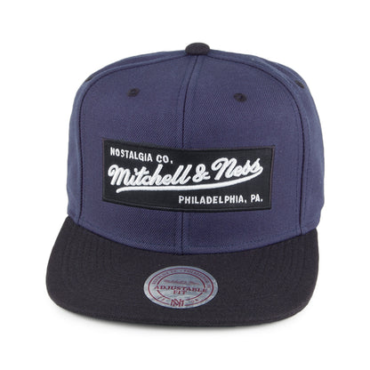 Casquette Snapback Box Logo bleu marine-noir MITCHELL & NESS