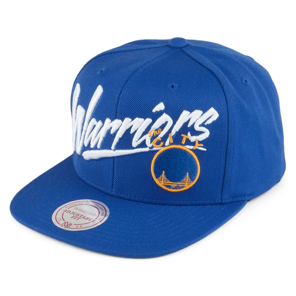 Casquette Snapback Vice Script Solid Golden State Warriors bleu MITCHELL & NESS