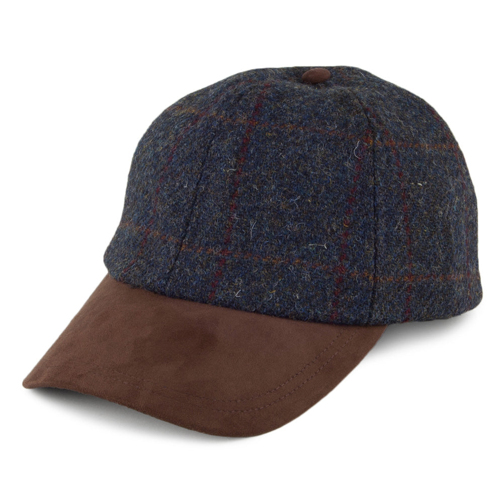 Casquette en HARRIS TWEED bleu-marron FAILSWORTH