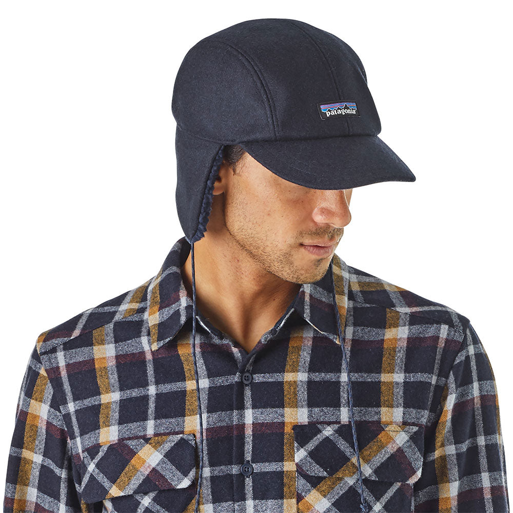 Casquette avec Protège-Oreilles en Laine Recyclée bleu marine PATAGONIA