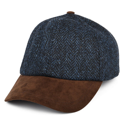 Casquette en HARRIS TWEED bleu marine-marron FAILSWORTH