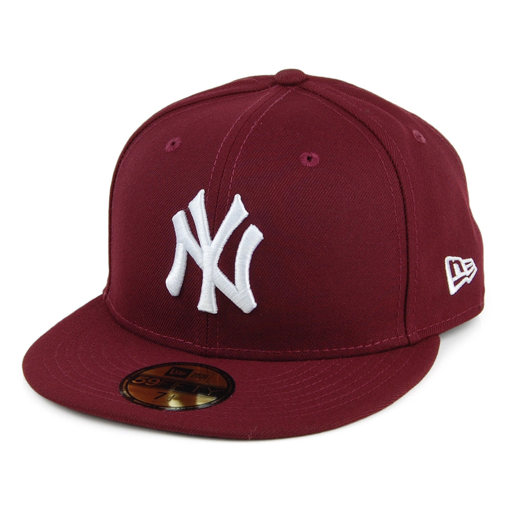 Casquette 59FIFTY MLB League Essential New York Yankees bordeaux-blanc NEW ERA