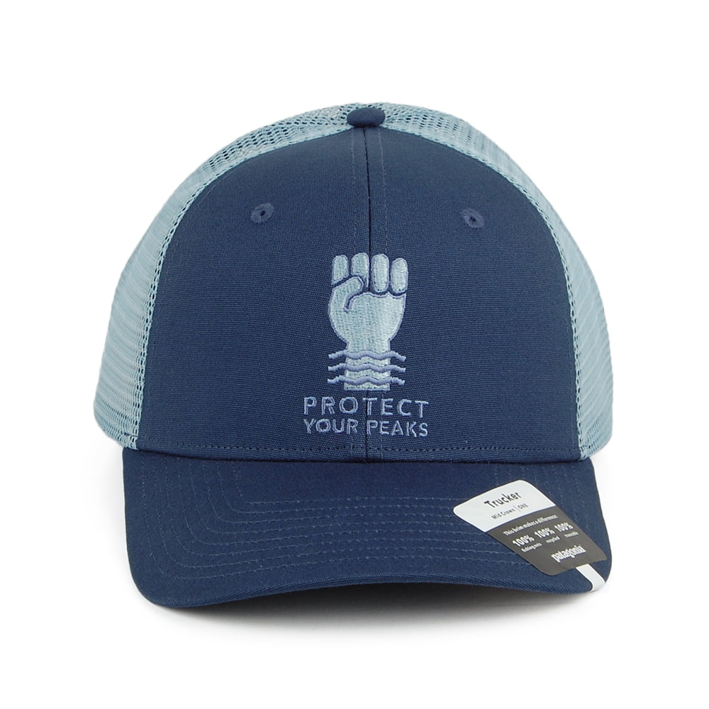 Casquette Trucker en Coton Bio Protect Your Peaks bleu PATAGONIA