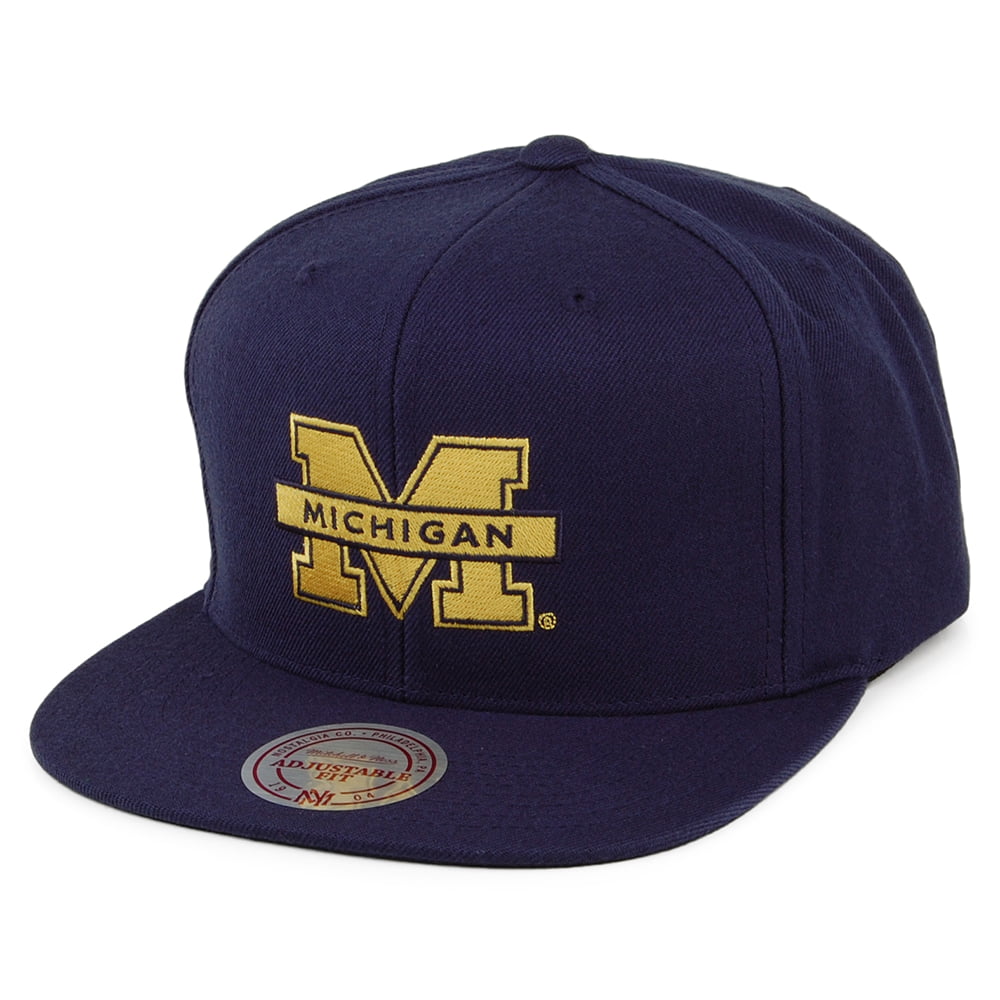 Casquette Snapback Core Wool Solid Michigan Wolverines bleu marine MITCHELL & NESS