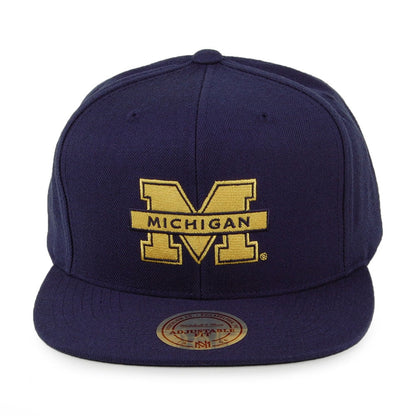 Casquette Snapback Core Wool Solid Michigan Wolverines bleu marine MITCHELL & NESS