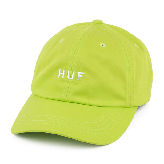 Casquette à Visière Incurvée en Coton Original Logo citron vert HUF