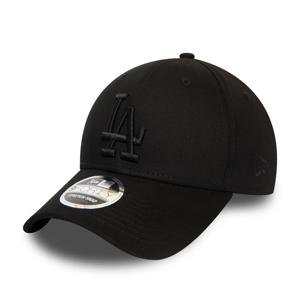 Casquette 9FORTY MLB Stretch Snap L.A. Dodgers noir sur noir NEW ERA