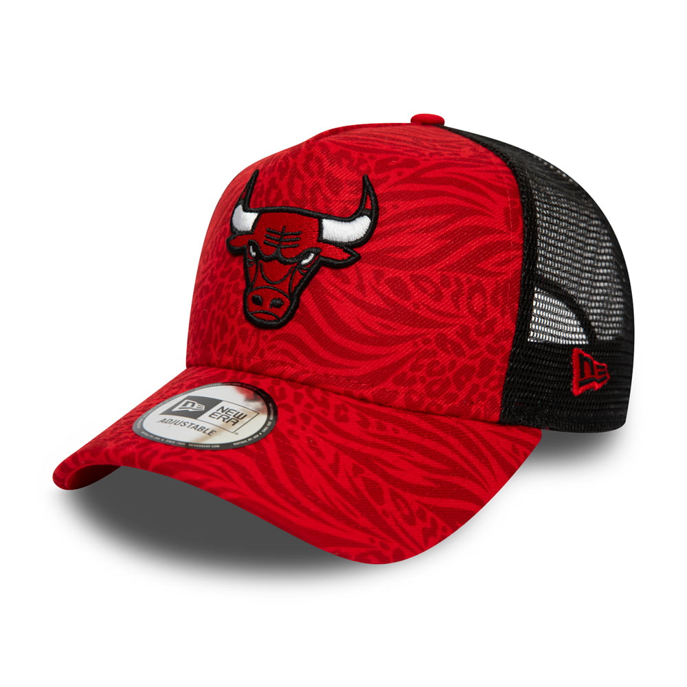 Casquette Trucker NBA Animal Print Chicago Bulls rouge NEW ERA