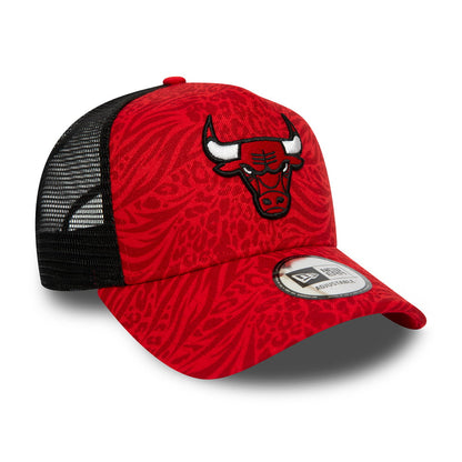 Casquette Trucker NBA Animal Print Chicago Bulls rouge NEW ERA