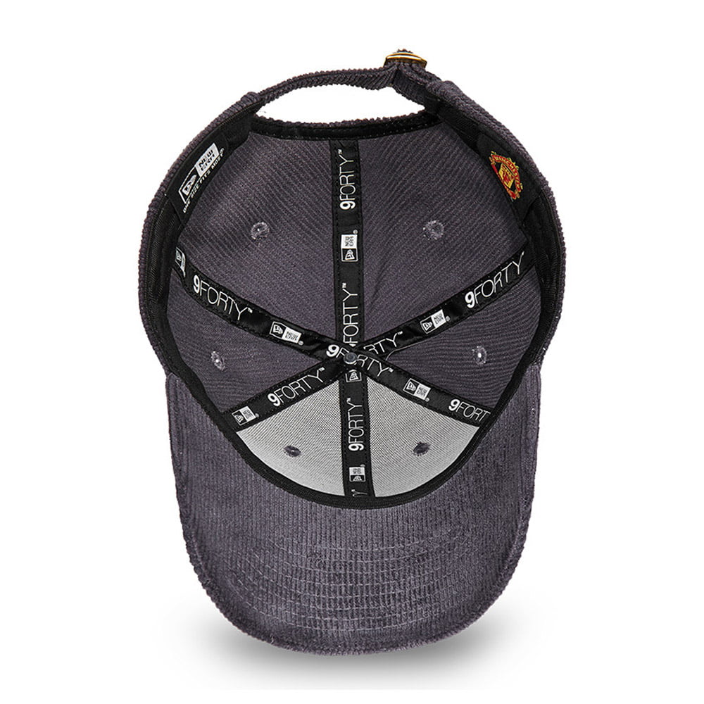 Casquette en Velours Côtelé 9FORTY Manchester United ardoise NEW ERA
