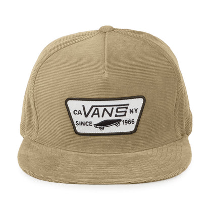Casquette Snapback en Velours Côtelé Full Patch marron VANS