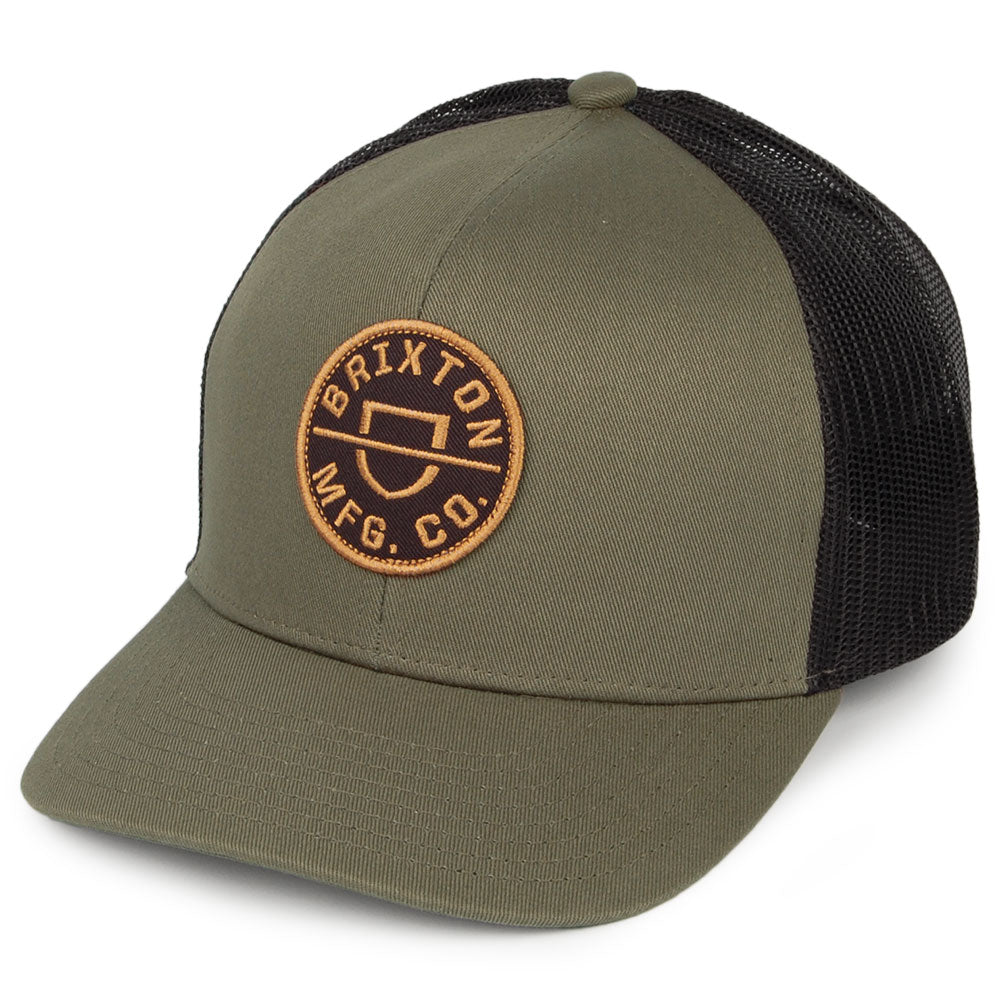 Casquette Trucker en Maille Crest MP olive-noir BRIXTON