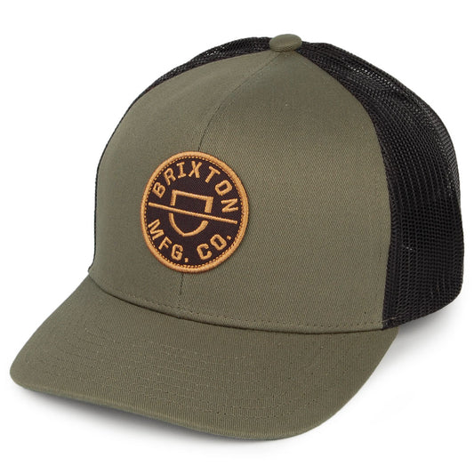 Casquette Trucker en Maille Crest MP olive-noir BRIXTON