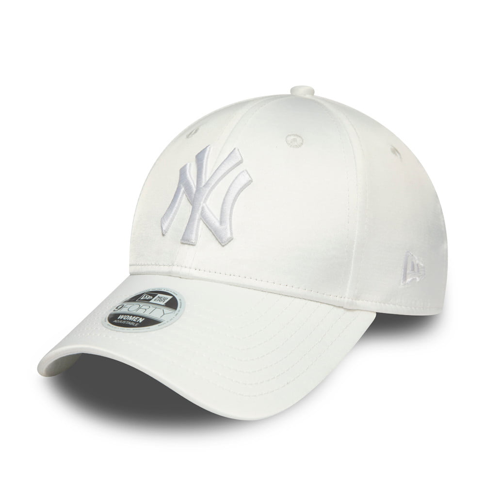 Casquette Femme 9FORTY MLB Satin New York Yankees blanc NEW ERA