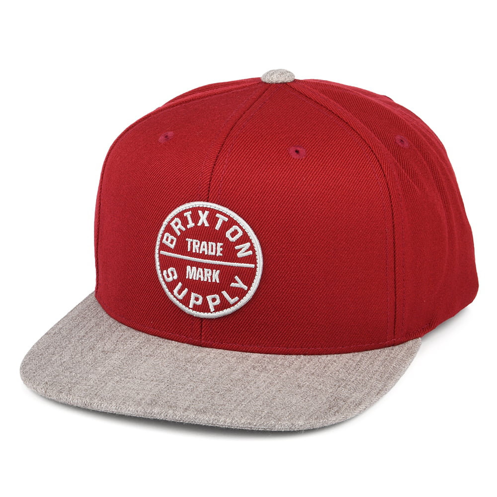 Casquette Snapback Oath III rouge-gris chiné BRIXTON