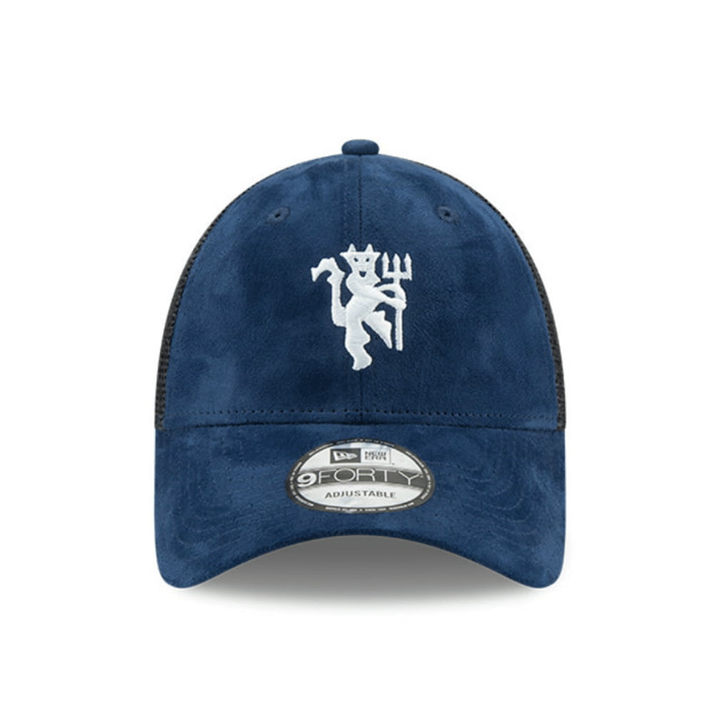 Casquette Trucker 9FORTY Manchester United Imitation Daim bleu marine NEW ERA