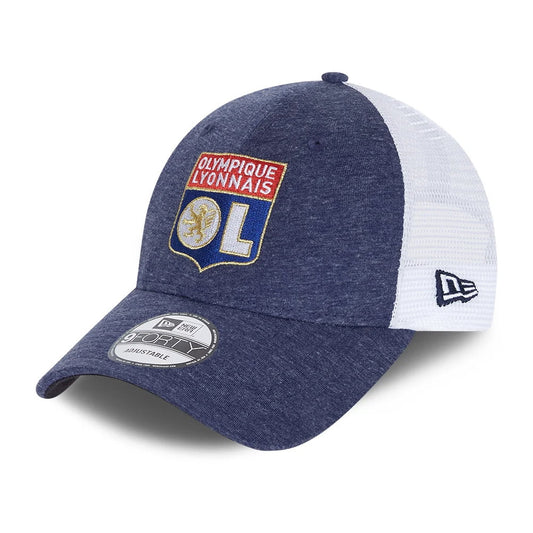 Casquette Trucker 9FORTY Olympique Lyonnais en Jersey bleu marine-blanc NEW ERA