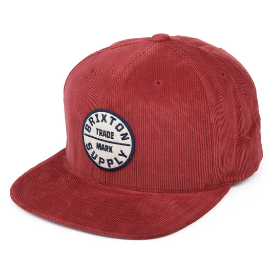 Casquette Snapback en Velours Côtelé Oath III vin BRIXTON