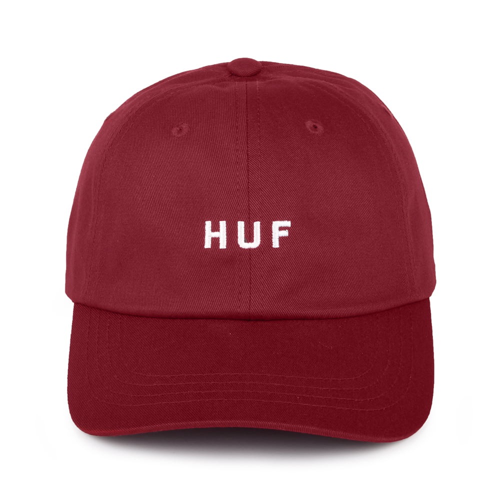 Casquette à Visière Incurvée en Coton Original Logo bordeaux HUF