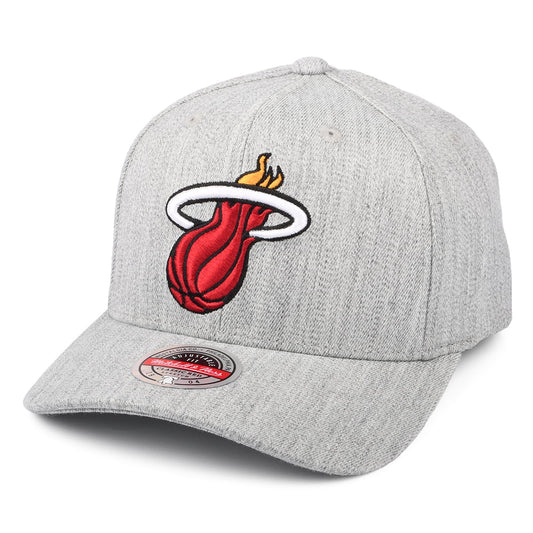 Casquette Snapback NBA Team Heather Redline Miami Heat gris chiné MITCHELL & NESS