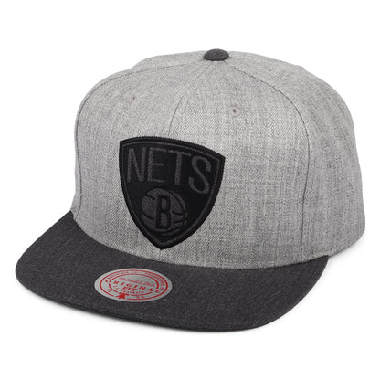 Casquette Snapback NBA Dual Heather Brooklyn Nets gris chiné MITCHELL & NESS