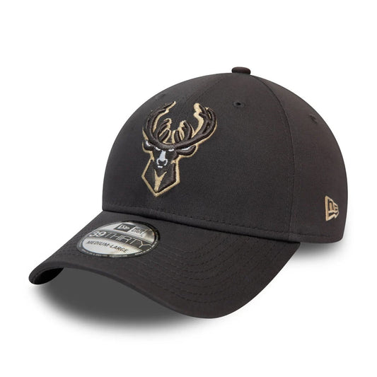 Casquette 39THIRTY NBA Gray Pop Milwaukee Bucks graphite NEW ERA