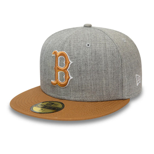 Casquette 59FIFTY MLB Heather Contrast Boston Red Sox gris-beige sable NEW ERA
