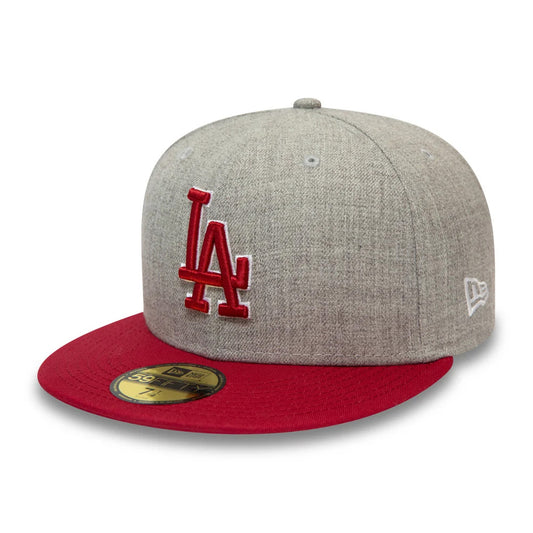 Casquette 59FIFTY MLB Heather Contrast L.A. Dodgers gris-rouge NEW ERA