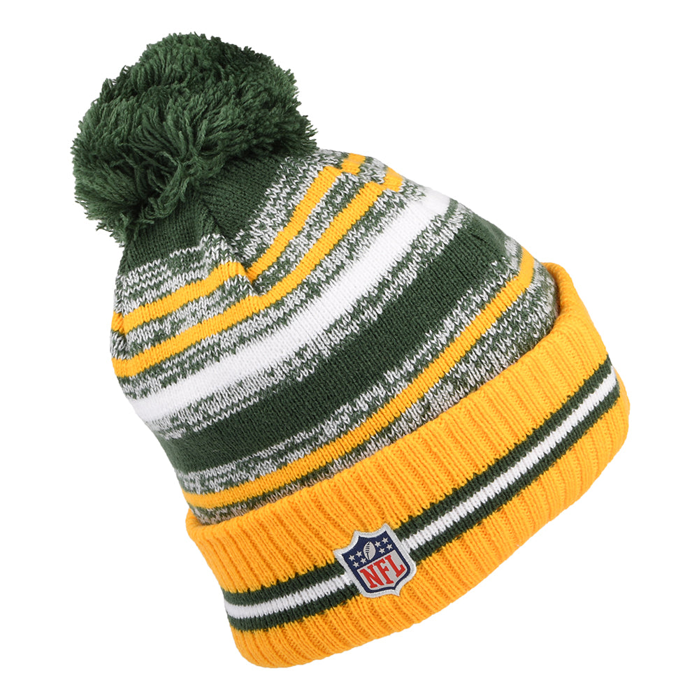 Bonnet à Pompon NFL Sport Knit OTC Green Bay Packers vert-jaune NEW ERA
